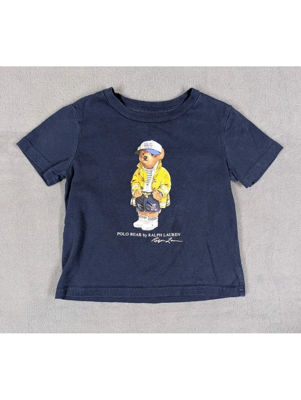 Polo Ralph Lauren Baby 18M Navy Polo Bear Cotton Graphic T Shirt Short Sleeve